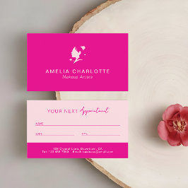 Cartão De Horário Artistas de Maquiagem Profissionais Rosa Quente Mo