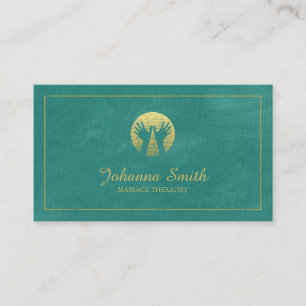 Cartão De Horário As canvas de Turquois, quadro Dourado, entregam a