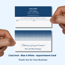 Cartão De Horário Azul e Branco Moderno Combo Obrigado &