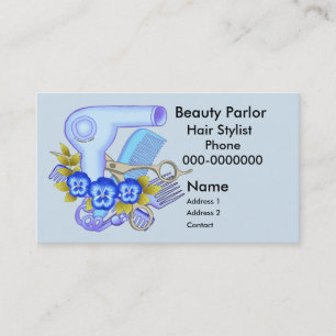 Cartão De Horário Beautician azul do amor perfeito