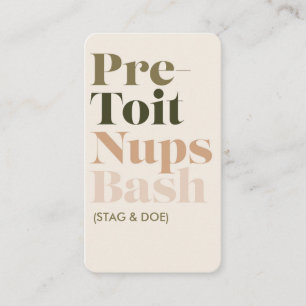 Cartão De Horário Bilhete de Bash Nups Pré-Toit