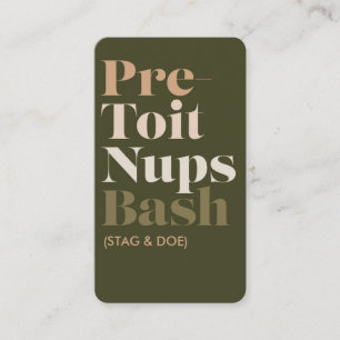 Cartão De Horário Bilhete de Bash Nups Pré-Toit