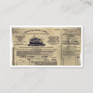 Cartão De Horário Bilhete RMS 1912 titânico