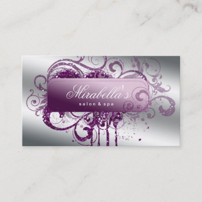 Cartão De Horário Bling Elegante de Compromisso de Salão de Nail Gli (Frente)