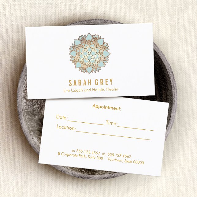 Cartão De Horário Boas-vindas do Lotus Azul e Compromisso Holístico  (Criador carregado)