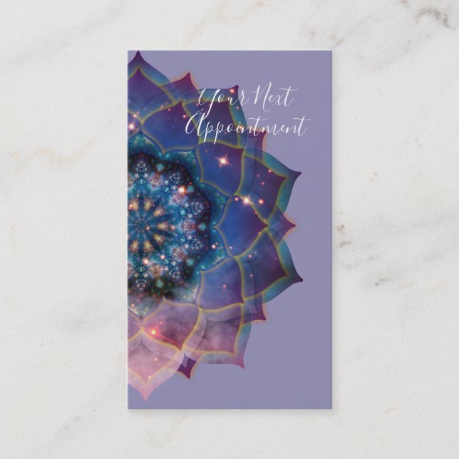 Cartão De Horário Boho Nebula Bloom | Design Mandala (Frente)