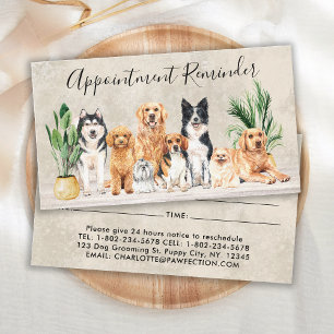 Cartão De Horário Boho Watercolor Cães Cães Cães Cachorros-Pet Lembr