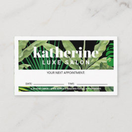 Cartão De Horário Boutique e Salão-Negro Tropicais de luxo