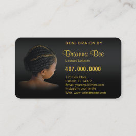 Cartão De Horário Braider Braids Afro-Americano