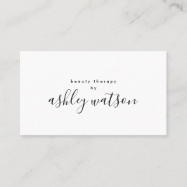 Cartão De Horário Branco comum de caligrafia simples moderna