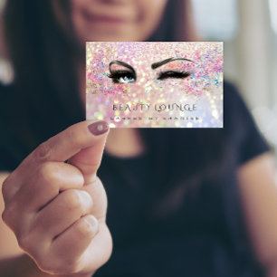 Cartão De Horário Brilho profissional do rosa da pestana do