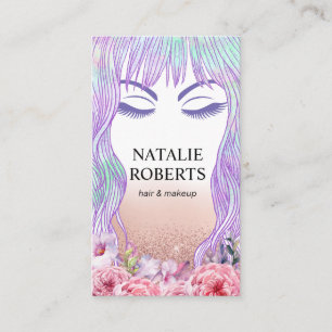 Cartão De Horário Cabeleireiro do maquilhador da menina da beleza