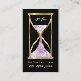 Cartão De Horário Cabelo e Maquiagem de amêndoa de abaulheira púrpur