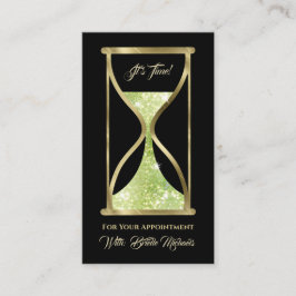 Cartão De Horário Cabelo e Maquiagem de Vidro Verde Glamoroso