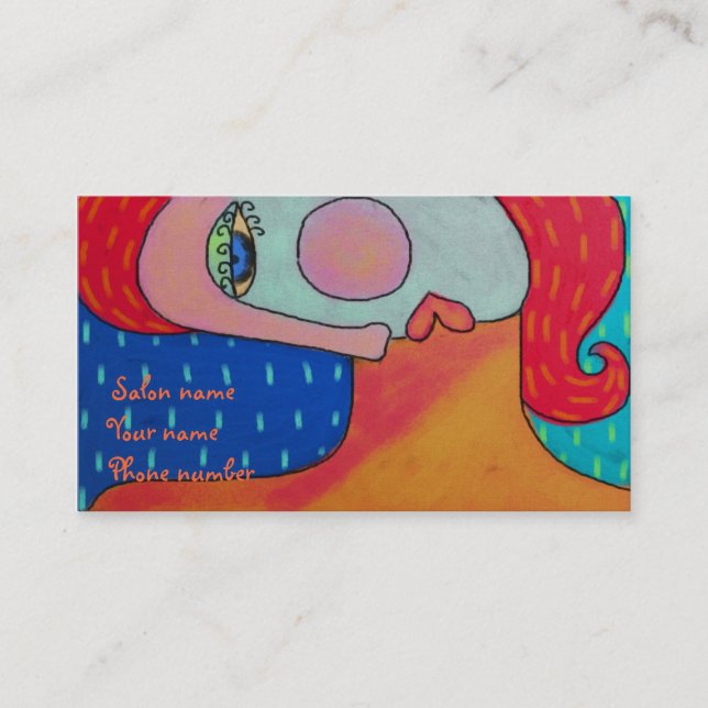 Cartão De Horário Cabelo Vermelho (Frente)