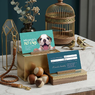 Cartão De Horário Cachorro Baixo Pet Care Alvenaria Comida Salão