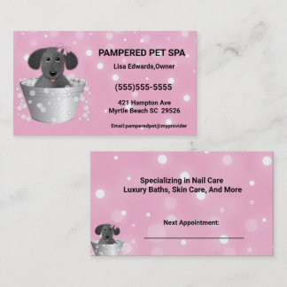 Cartão De Horário Cachorro Cachorro Spa