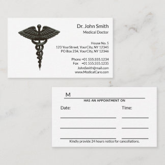 Cartão De Horário Cadubo Médico Simples Profissional Branco Preto