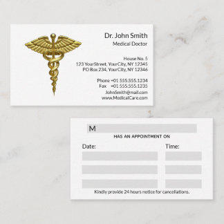Cartão De Horário Caduco Dourado Médico do Precioso Profissional