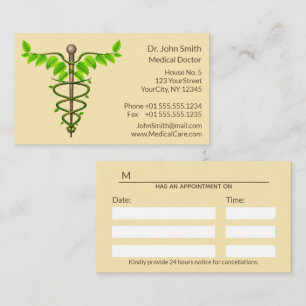 Cartão De Horário Caduco Médico alternativo deixa bege verde