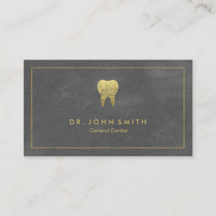 Cartão De Horário Canvas Dentista Cinza Ouro Quadro e dente