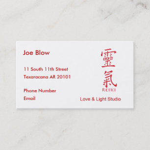 Cartão De Horário Caráter de Kanji para REIKI