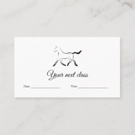 Cartão De Horário Cavalo elegante a preto