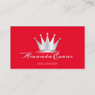 Cartão De Horário Cinza de Artista da SPA - Princesa Real Vermelha