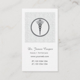 Cartão De Horário Cinza Médica de Nomeação Linen Espetada