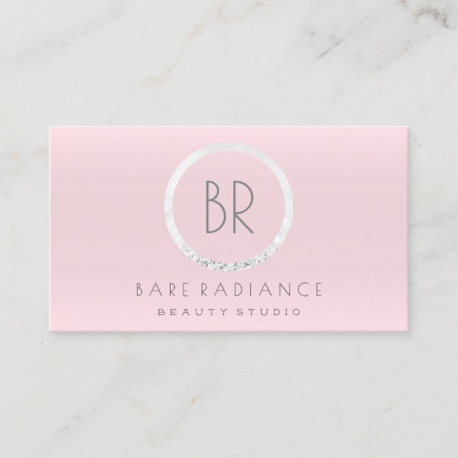 Cartão De Horário Cinza Rosa de Compromisso do Beleza Studio do Blog (Frente)