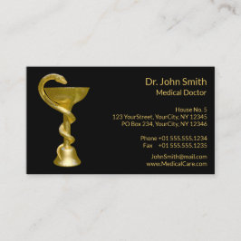 Cartão De Horário Classy Medical Bowl Cobra Hygieia Dourado Caduceus