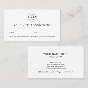 Cartão De Horário Cliente Mínimo de Logotipo Personalizado para Empr