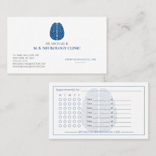 Cartão De Horário Clínica de Neurologia Moderna Logotipo de Cérebro