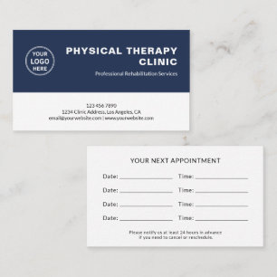 Cartão De Horário Clínica de Terapia Física Logotipo Personalizado M