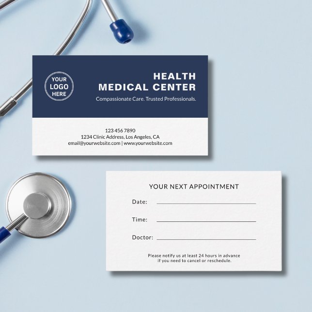 Cartão De Horário Clínica Médica de Assistência Médica Médico Profis (Visit my store for more modern healthcare branding templates and office supplies.)