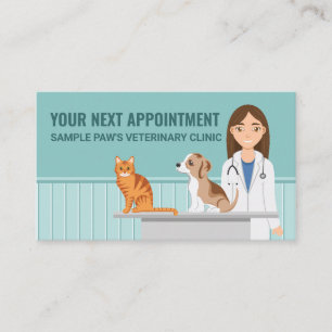 Cartão De Horário Clínica Veterinária Veterinário Médico Veterinário
