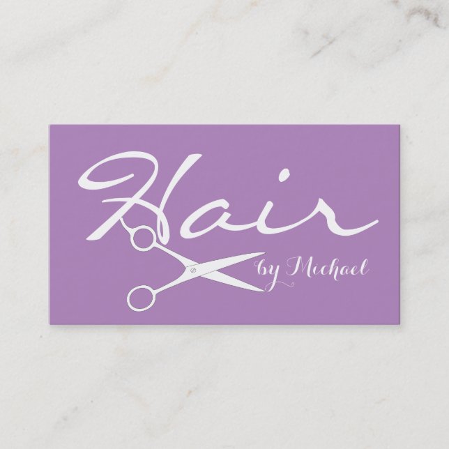 Cartão De Horário Compromisso com a Stylist do Cabelo - Solido Viole (Frente)