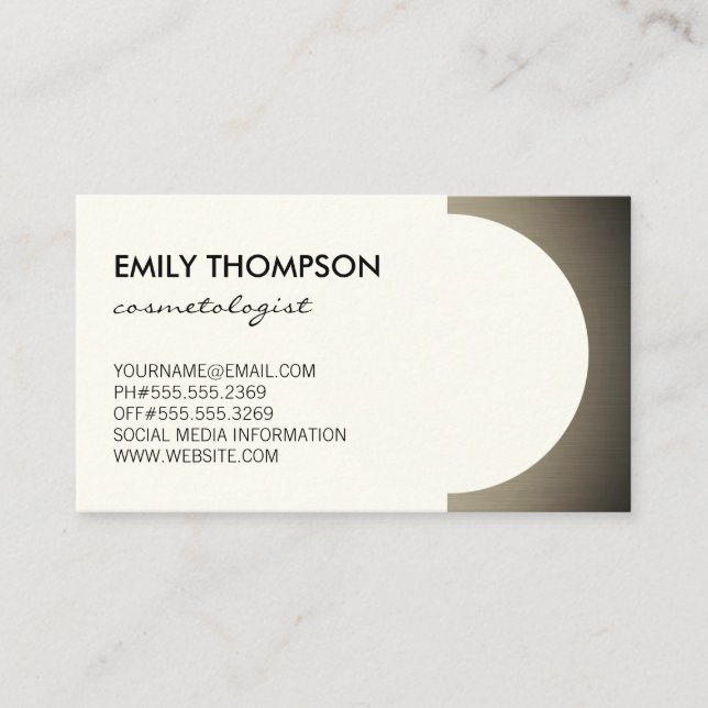 Cartão De Horário Compromisso com Ênfase Metálica (off-yellow) (Frente)