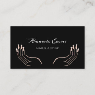 Cartão De Horário Compromisso de Artista do Glitter Rosa Manicure Un