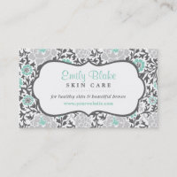 Compromisso de cinza e Aqua Floral Damask