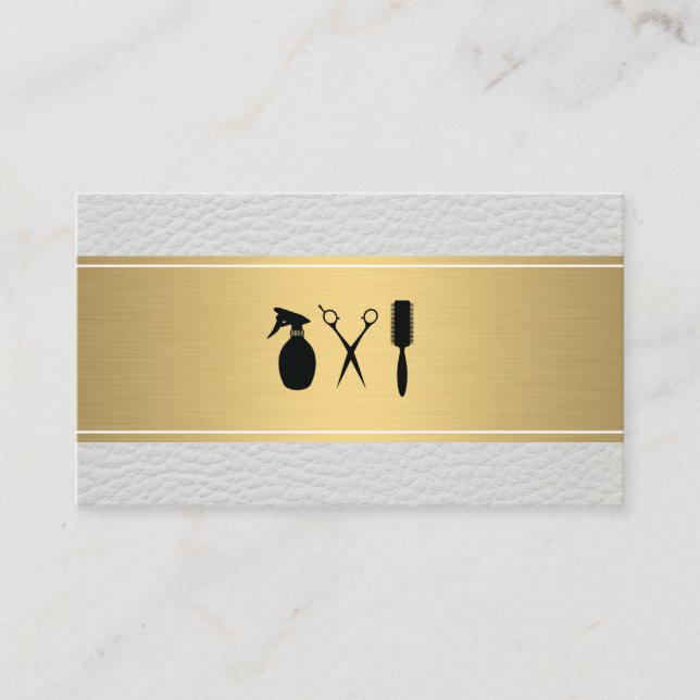 Cartão De Horário Compromisso de Couro do Bar ouro (Frente)