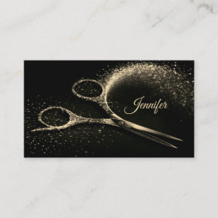 Cartão De Horário Compromisso de Hairstylist de Glam Dourado Elegant