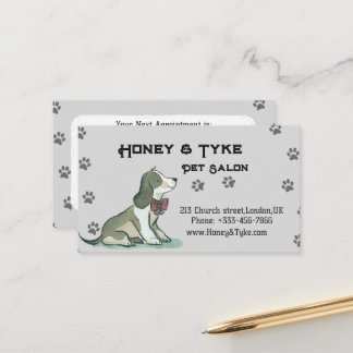 Cartão De Horário Compromisso de Salão de Beleza Pet Elegante