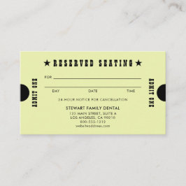 Cartão De Horário Compromisso Dental de Assento Reservado Amarelo