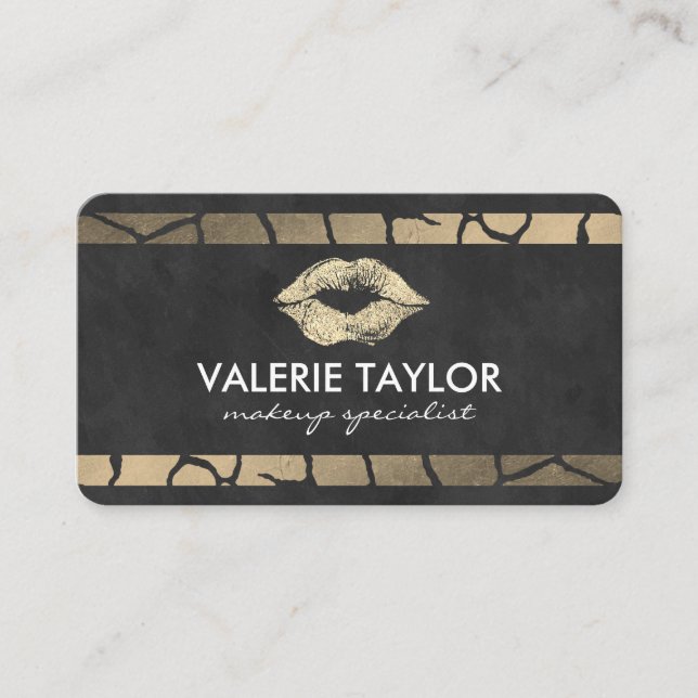 Cartão De Horário Compromisso Dourado de Faixa de Luxo Duplo (Frente)