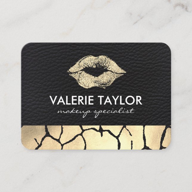 Cartão De Horário Compromisso Dourado Kiss Luxe (Frente)