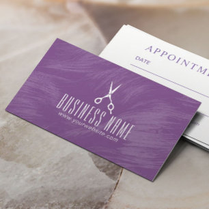 Cartão De Horário Compromisso Hair Stylist Hairdresser Purple Salon