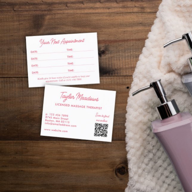 Cartão De Horário Compromisso múltiplo de código QR prático, rosa br (Criador carregado)