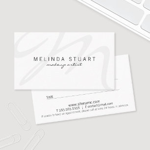 Cartão De Horário Compromisso Preto e Branco Moderno Profissional