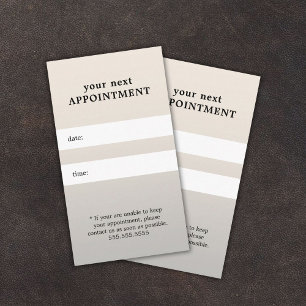 Cartão De Horário Compromisso Simples Elegante de Bela Prata Negra